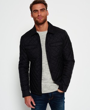 Superdry Fuji Diamond Quilt Ing Férfi Kabát Fekete | XOEYU2436